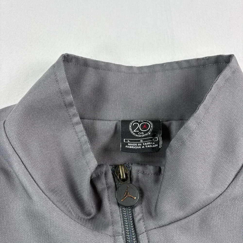Air Jordan Track Jacket Mens Large Gray Full Zip Spell Out Big Logo Y2K